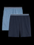 2pk Pure Cotton Pyjama Shorts